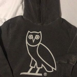 Gray Ovo logo OVO hoodie